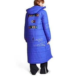 Mira Mikati Cobalt Puffer Coat Spring 2017